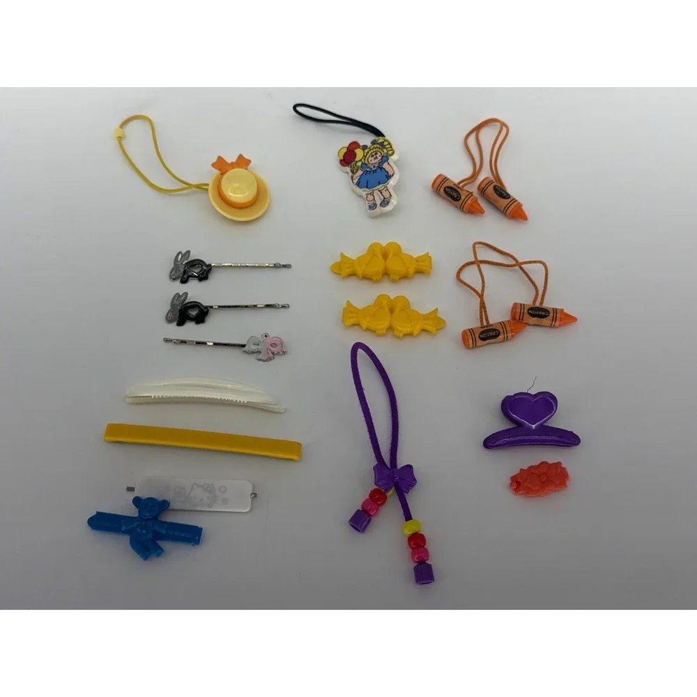 Vintage 1980s Kids Hair Accessories Lot Barrettes Clips Charms Cabbage Patch 20